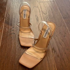 Steve Madden strappy heels. 3" nude heels